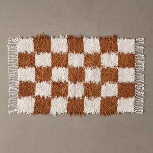 Urban Outfitters Checkered Shag Rug 2x3